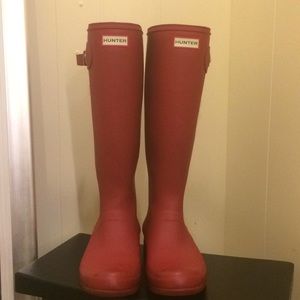 Women’s tall red Hunter boots size 10